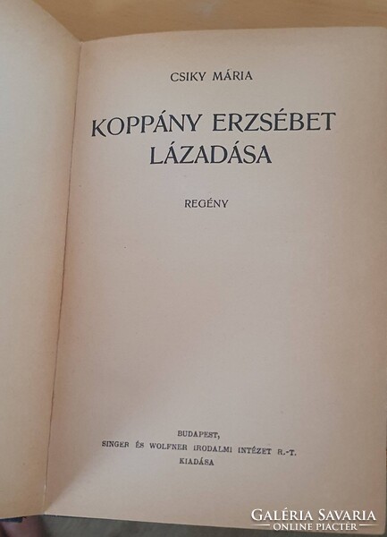Csiky Mária: Koppány Erzsébet lázadása 1936