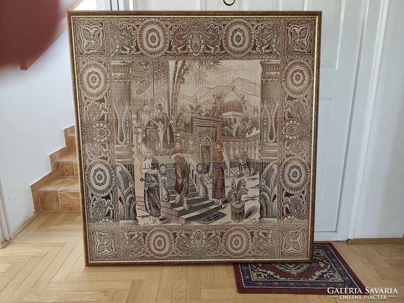 Arab szőttes lapra kasírozva. Nagyon szép és mutatós.