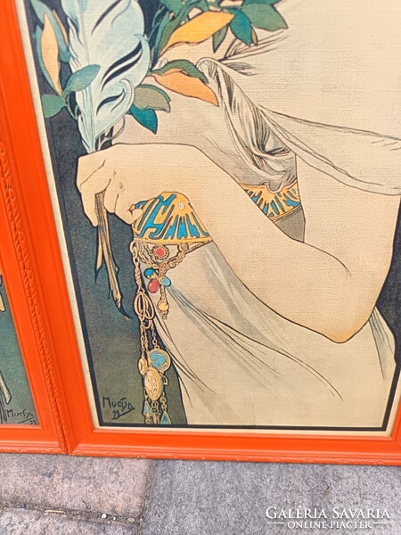 Alfonz Mucha  reprint kép 4 db keretben. Alkudható.
