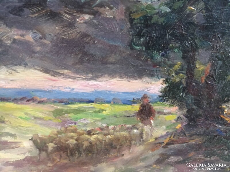 PÁLLYA CAROLUS /1875-1948/ - BIRKÁKAT TERELŐ JUHÁSZ