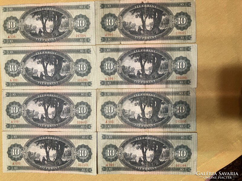 8 DB. 10 FORINT - HATODIK SOROZAT 1962 OKTÓBER 12.