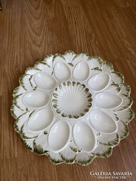 Antique beautiful Italian bassano faience egg holder