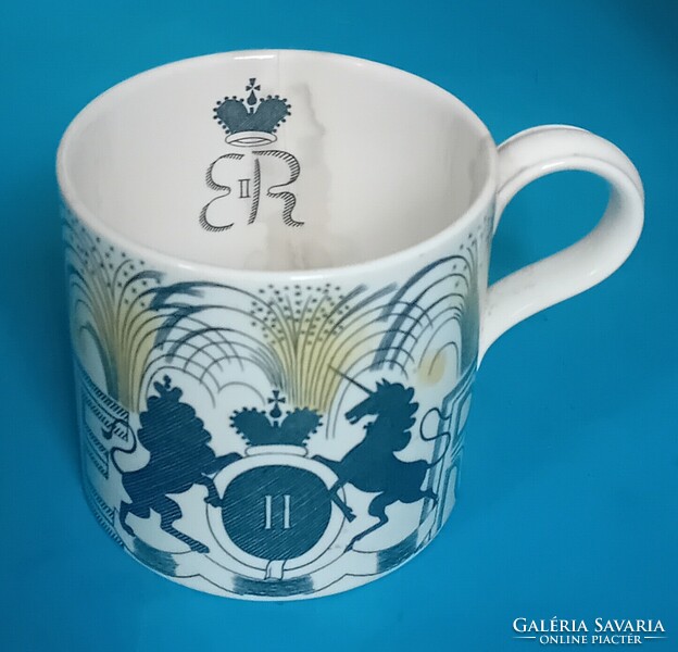 Kerámia emlékpohár II Erzsébet koronázására , Wedgwood , Eric Ravilious