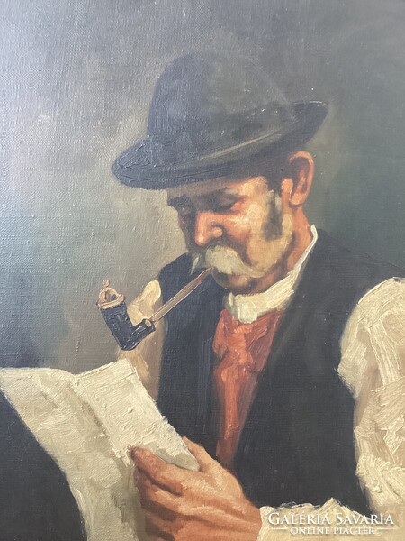Az olvasó öreg pipás