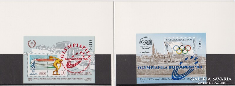 OLYMPIAFILA 1996-98 Felülnyomott Emlékív pár - Sorszámos dísz kiadás