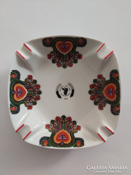 Hollóházi porcelán hamutartó Petőfi MG. TSZ. Dunavarsány 1949