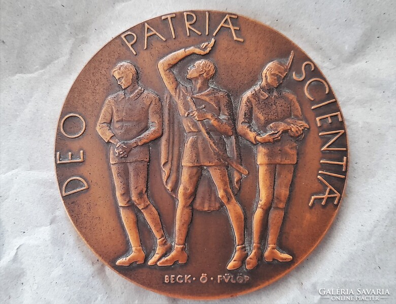 Beck Ö. Fülöp: 400 éves a Pápai Református Kollégium bronz emlékérem 1931.