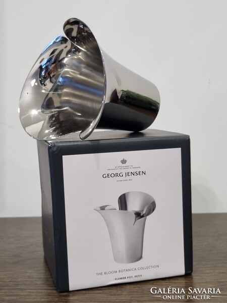 Georg Jensen dán design króm váza /Botanica collection/ 12 cm