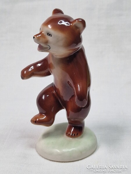 Régi Kőbányai Drasche Porcelángyár táncoló maci vagy medve figura hibátlan állapotban 9 cm. magas