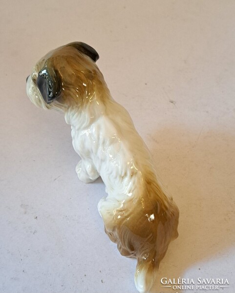 Ens Volkstedt porcelán foxterrier kutya figura német jelzett porcelán 1950-es évek VITRIN ÁLLAPOT