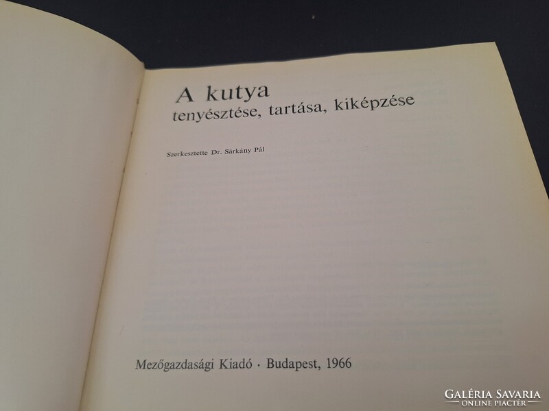 A kutya tenyésztése, tartása, kiképzése. 1550.-Ft