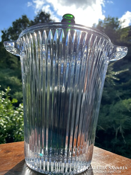CHAMPAGNE CLUB - Mikasa Diamond Fire Ólomkristály Pezsgőhűtő / Virágváza – Japán Design, 1980'