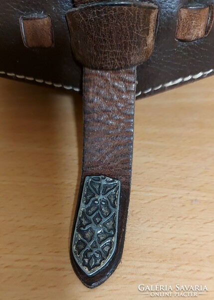 GENUINE LEATHER BEAUTIFUL POUCH , SHOULDER BAG , BELT BAG WITH WOLF SYMBOL