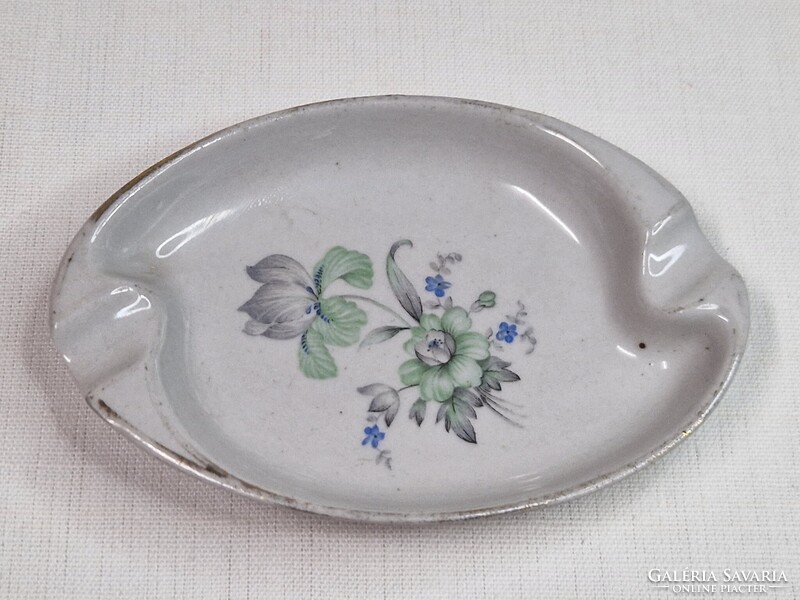 Régi Drasche virágcsokor mintás porcelán hamutál szép állapotban 10,5 cm. hosszú