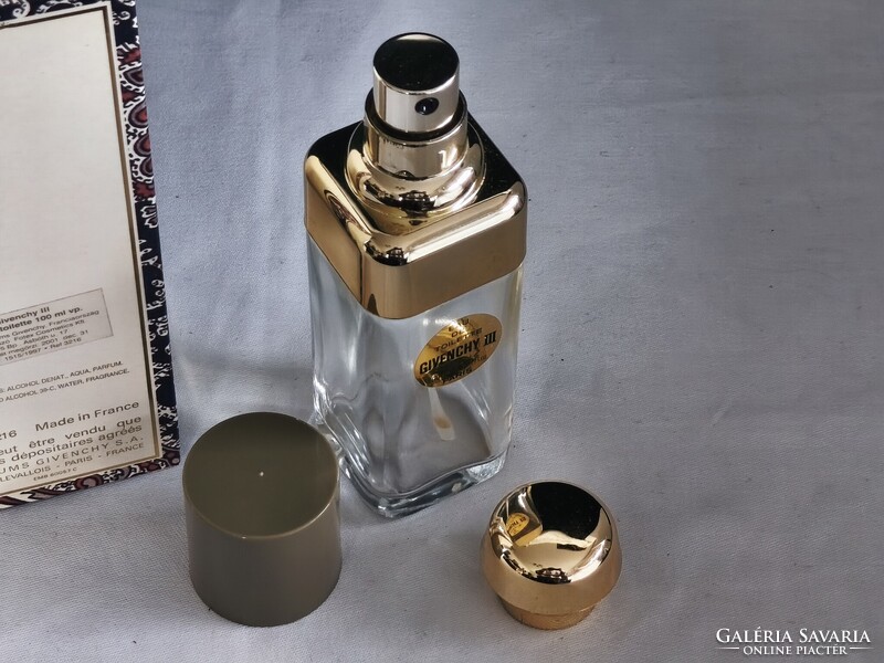 Vintage Givenchy III 100ml Üres Parfümös Üveg Dobozzal (1998, Fotex Címkés Ritkaság)