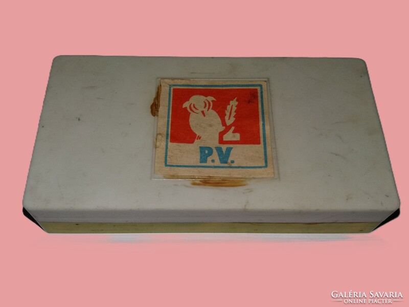 Vintage PAPÍRIPARI VÁLLALAT- POLITÚR ÉS VEGYITERMÉK KSZ- bélyegzőpárna 11 x 6 cm képek szerint