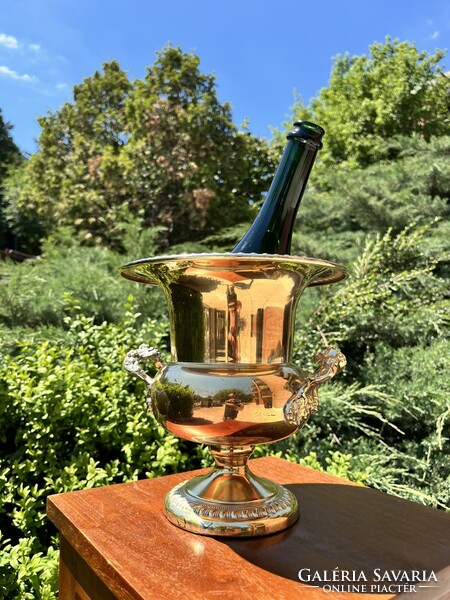 CHAMPAGNE CLUB - Sheridan Silver Co. Vintage Ezüstözött Pezsgő- és Borhűtő – USA, 1960-as évek