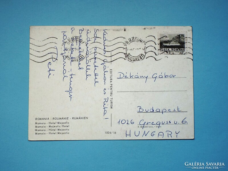 Képeslap (41) - Románia - Mamaia - Hotel Majestic 1970-es évek