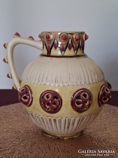 Antique Family Seal Zsolnay Jug/Vase/Pitcher/Pourer