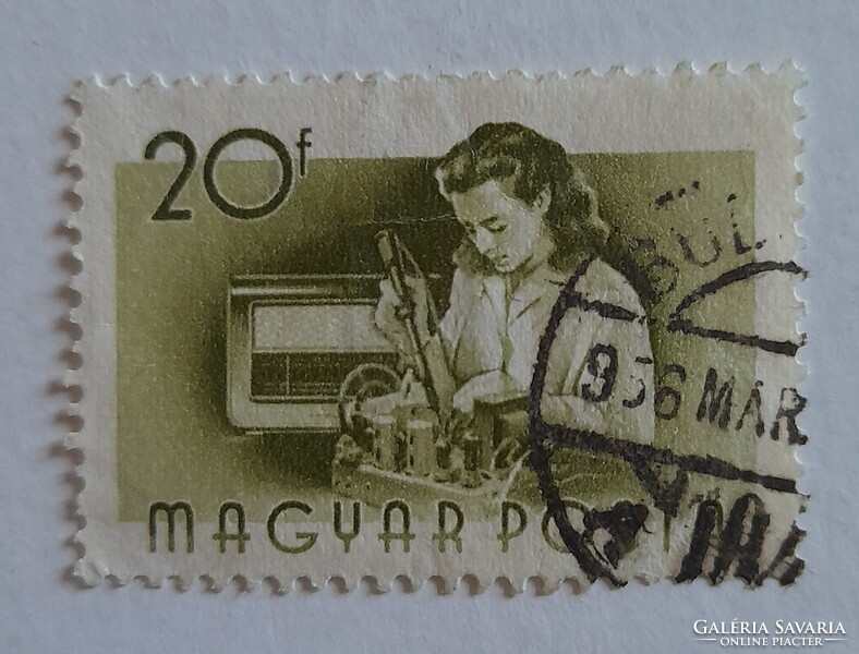 1955 Munka 20 fillér pecsételt