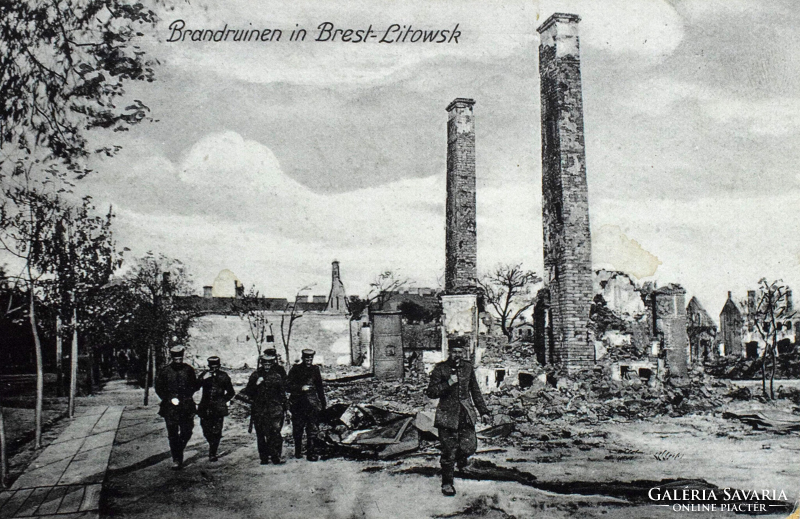 Brest-Litowsk (Fehéroroszo.)  . Brandruinen - hábors pusztítás  -   1916  KuK Feldpost Lublin