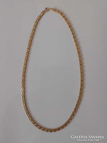 14K Gold Square Byzantine Style Necklace. Weighs 9.3 grams