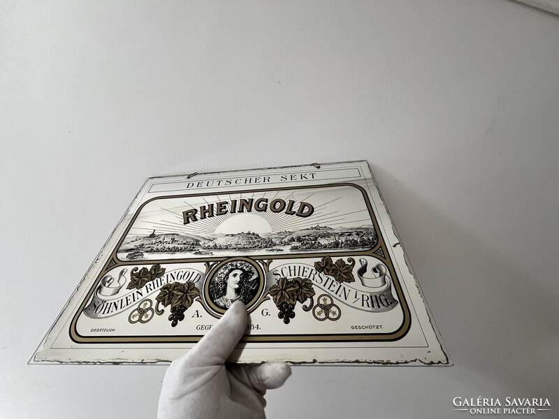 CHAMPAGNE CLUB - Söhnlein Rheingold „A Rajna Kincse” Vintage Üveg Reklámtábla