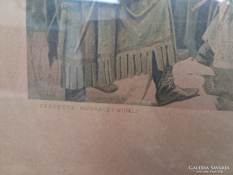 Munkácsy Mihály híres honfoglalás című festményének egy korai litográfiai reprodukciója!