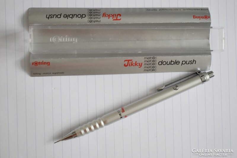 Rotring , rOtring Tikky metallic double push , töltőceruza 0,5 , 80-as évek , eredeti dobozával I.