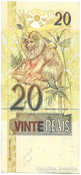 20 real reals 2002 Oroszán aranytamarin majom Brazilia 40. signo