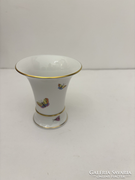 Herendi Rothschild mintás kis porcelán váza 1. osztályú hibátlan