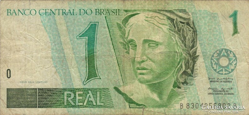 1 real 1999 Kolibri madár Brazilia 39. signo 1.