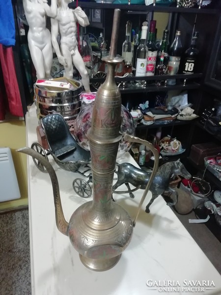 Antique copper carafe richly engraved 36 cm over 100 auctions in my products