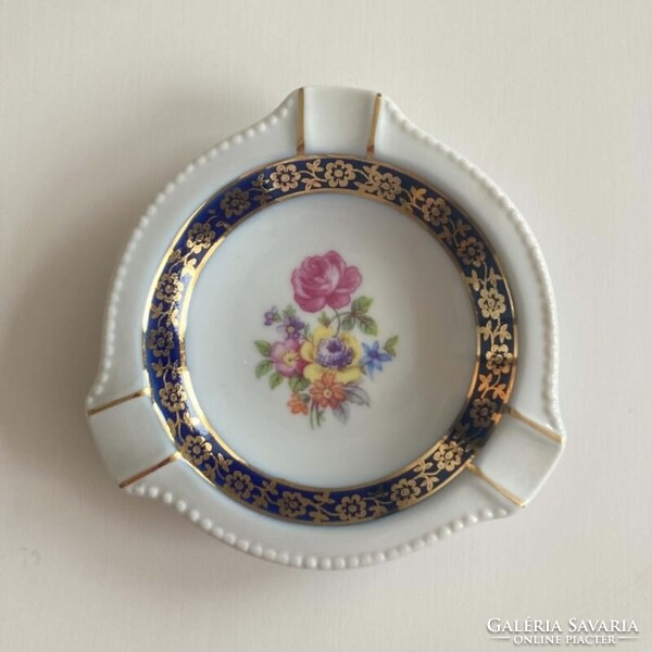 Martinroda NDK porcelán hamutartó kobaltkék-arany dekor