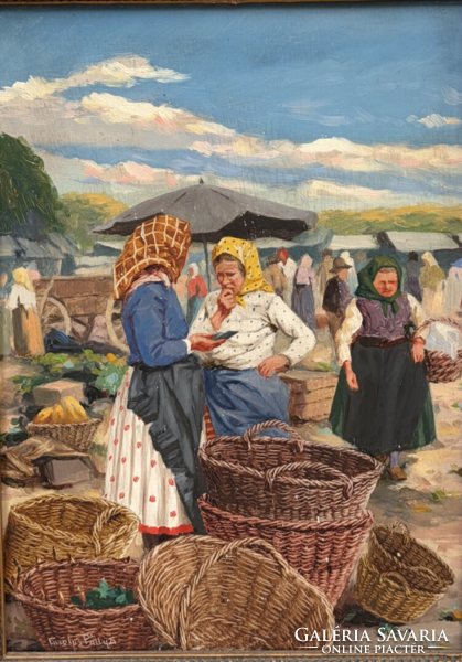 Pállya Carolus (1875-1930) Vásárban