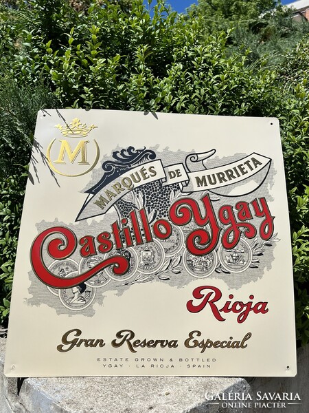 CHAMPAGNE CLUB - Marqués de Murrieta Castillo Ygay – Nagyméretű Fém Reklámtábla 50 × 50 cm