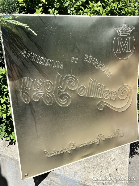 CHAMPAGNE CLUB - Marqués de Murrieta Castillo Ygay – Nagyméretű Fém Reklámtábla 50 × 50 cm