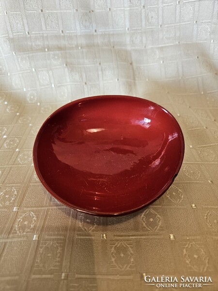 Zsolnay Török János art deco ökörvérmázas tálka