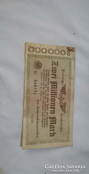 Eladó 2 millió márkás német inflációs bankjegy (1923)