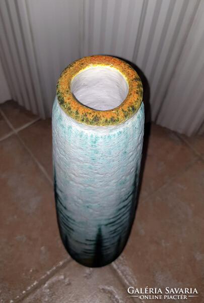 #2 SIMÓ Ágoston, nagyméretű samott váza, rendkívül ritka fazon és színállás (52,5cm) HIBÁTLAN!
