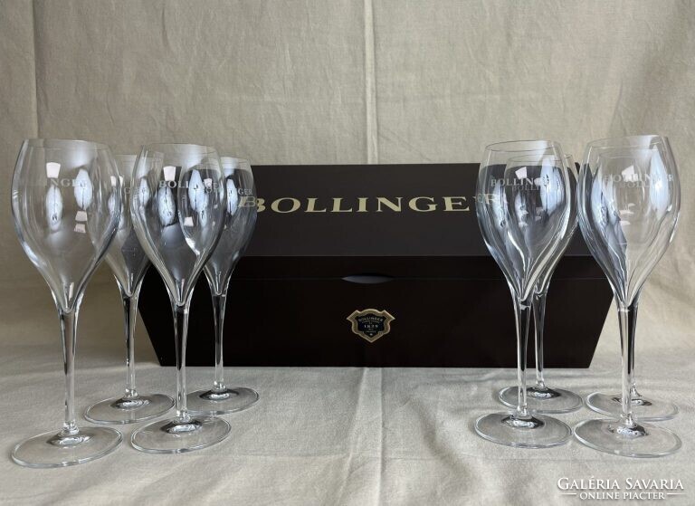 CHAMPAGNE CLUB - Bollinger Magnum Fadobozos Ajándékszett 8 db Pezsgőkóstoló Pohárral (16 cl)