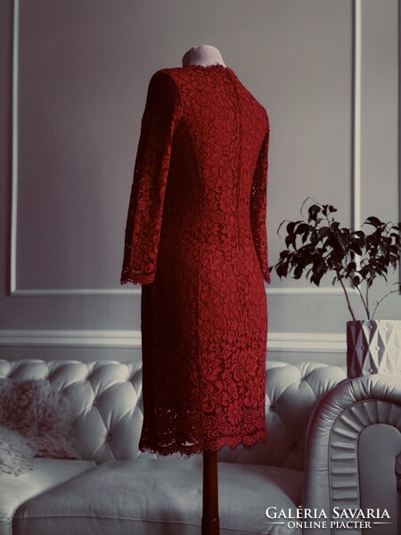 h&m red dress lace H&M RED LACE DRESS SIZE: 8 M (8-10) Like new