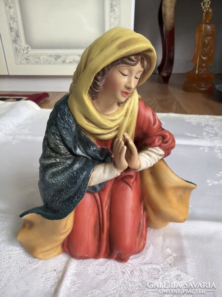 Antik gyönyörűen festett Mária porcelán szobor nagy.