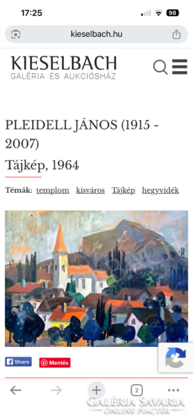 Pleidell János : Falu 1964 Kieselbach galériában vásárolt