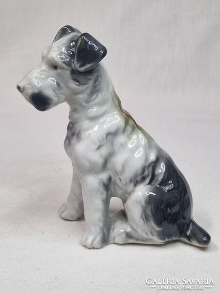 Ritka porcelán foxi kutya figura hibátlan állapotban 10,5 cm. magas