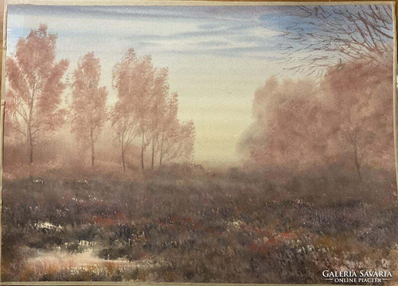 Nemes Tibor (1955 - ) Színes erdő - akvarell, jelezve