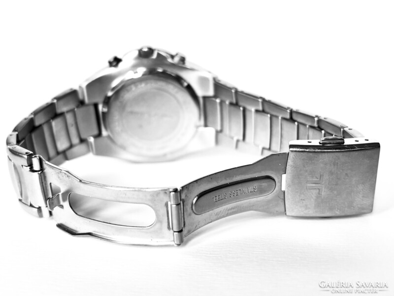 Jacques Lemans kronográf zafíüveges titánacél full szett karóra pótszemekkel gyári dobozában! 42 mm