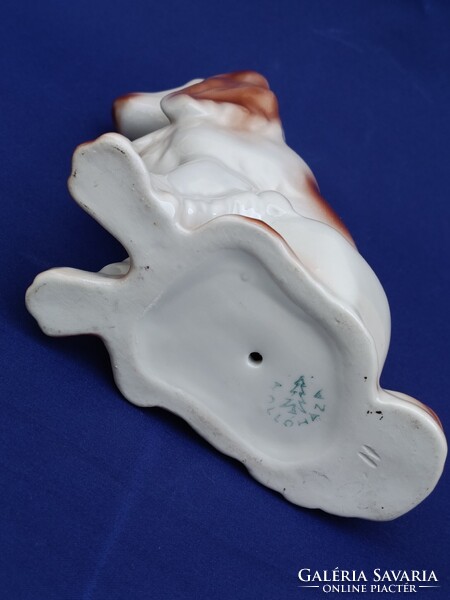 Retro régi hollóházi PORCELÁNFIGURA - spániel