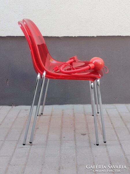 Vintage Pedrali szék plexiglass párban+ asztali lámpa ALKUDHATÓ