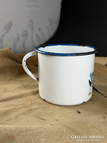 Szépséges pingvines Bonyhádi zománc gyerek bögre #2